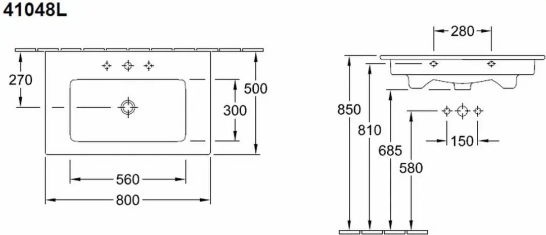 Villeroy & Boch Venticello 41048L01 Meubelwastafel - Wit - afbeelding 6 van 6