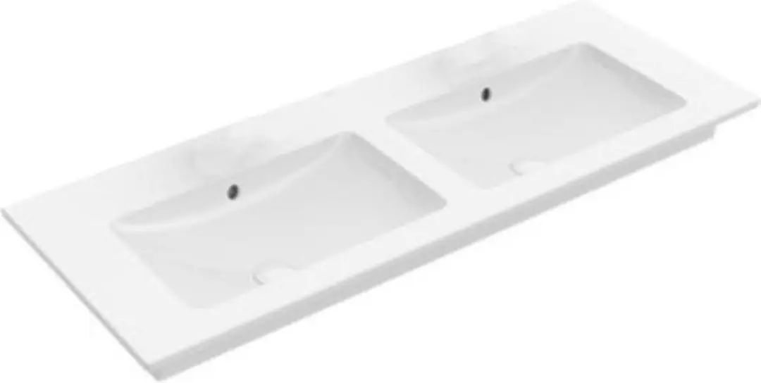 Villeroy en Boch Venticello meubelwastafel dubbel zonder kraangat 130x50cm met o