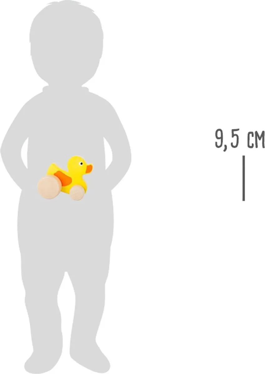 Houten grijpspeelgoed - Push-along Eend - FSC® - Speelgoed vanaf 1 jaar