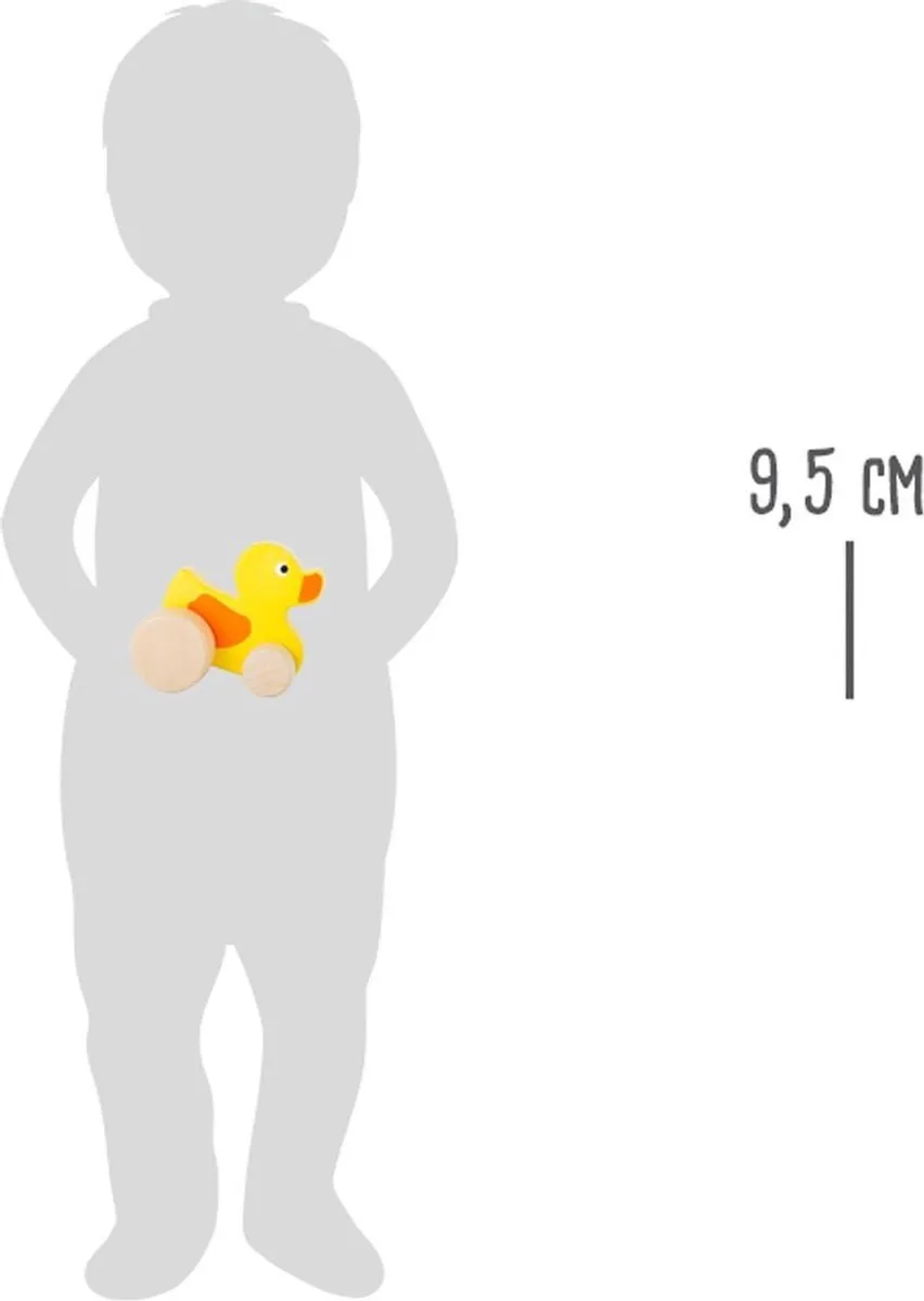 Houten grijpspeelgoed - Push-along Eend - FSC® - Speelgoed vanaf 1 jaar