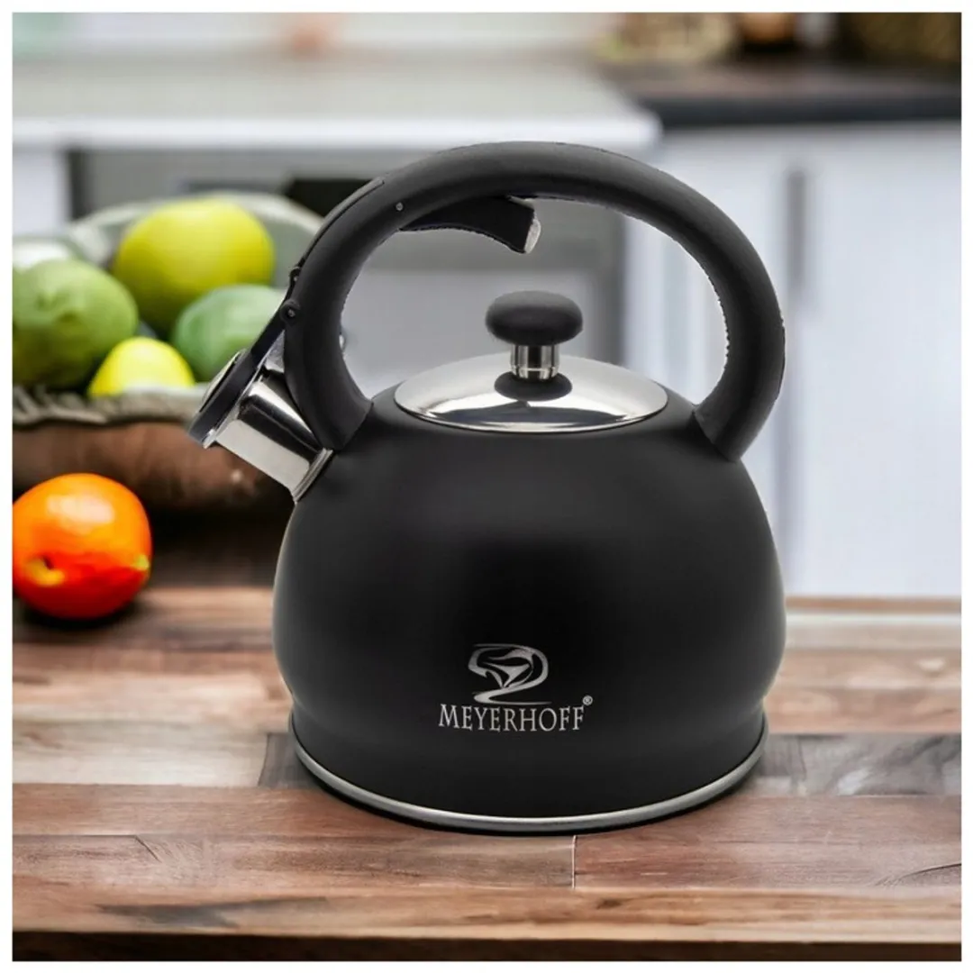 Meyerhoff RVS fluitketel 1,8 liter MH-4046E – Inductie fluitketel – Matzwart – Compact modern design