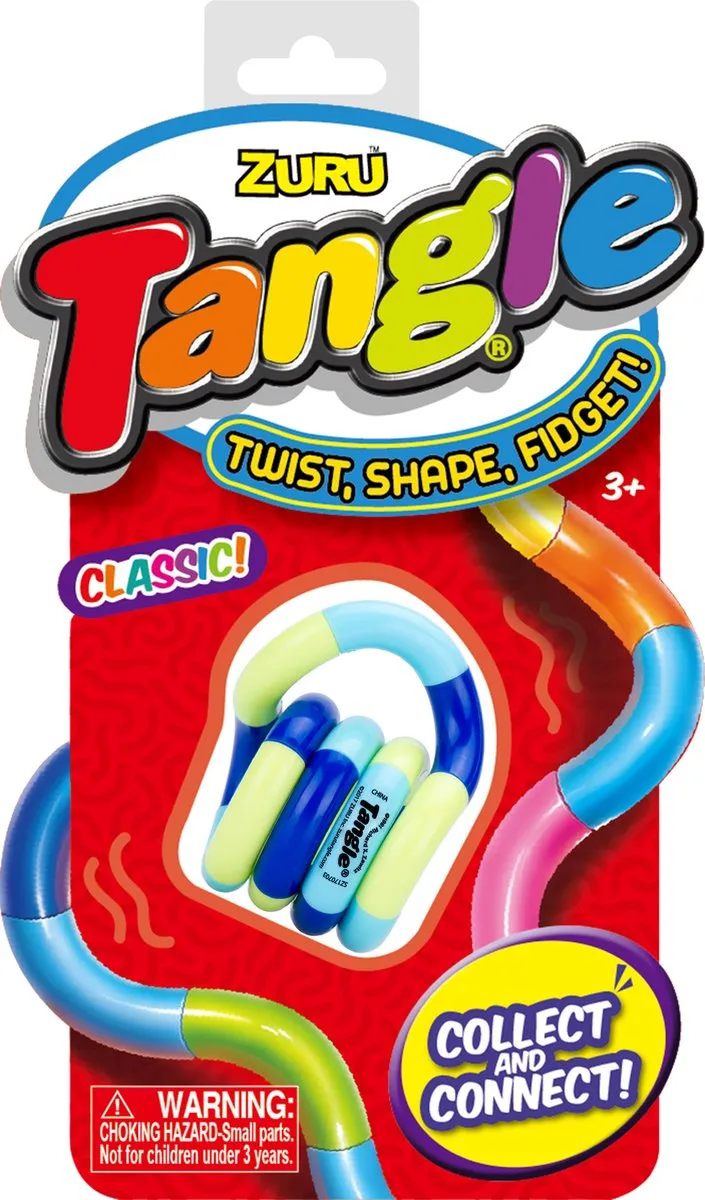 Tangle Toys Tangle Junior Classic - Blauw-Wit