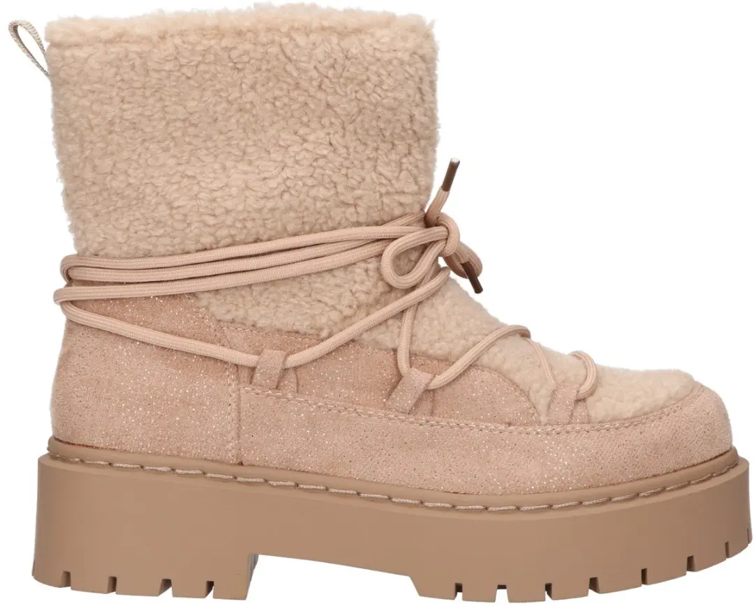 La Strada Snowboot Beige Textiel