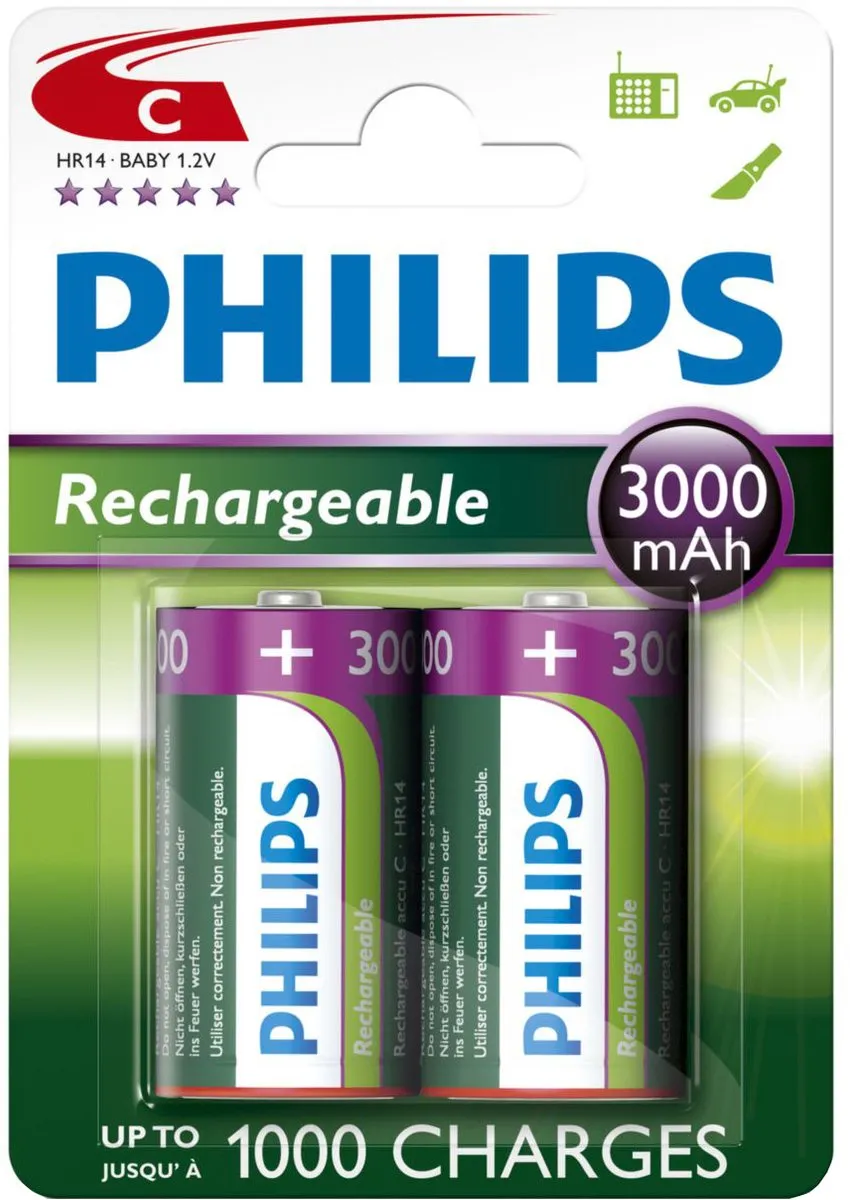 Philips C Oplaadbare Batterijen R14B2A300 - 2 Stuks