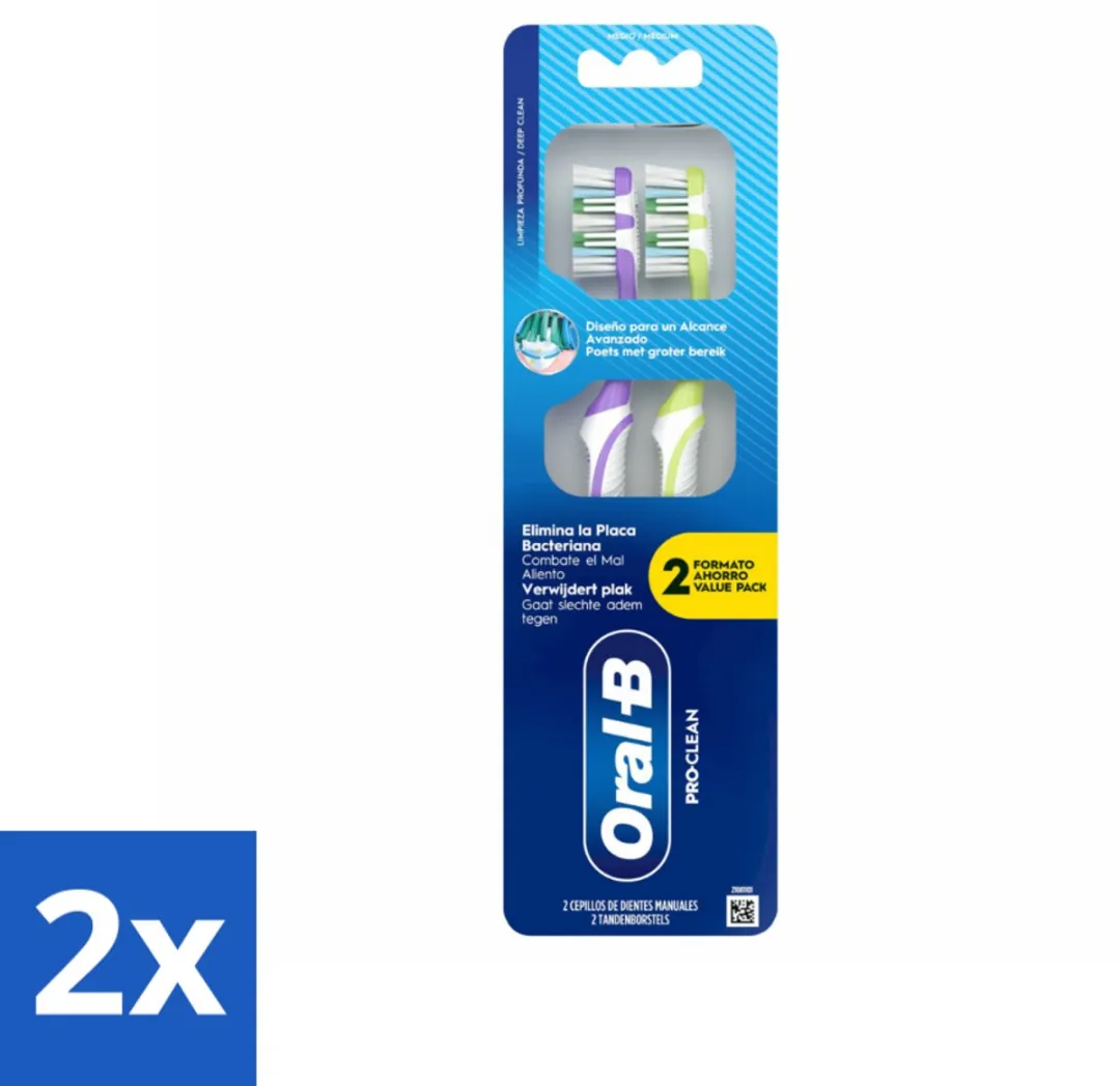 Oral-B Pro-Clean Handtandenborstel 2 Stuks