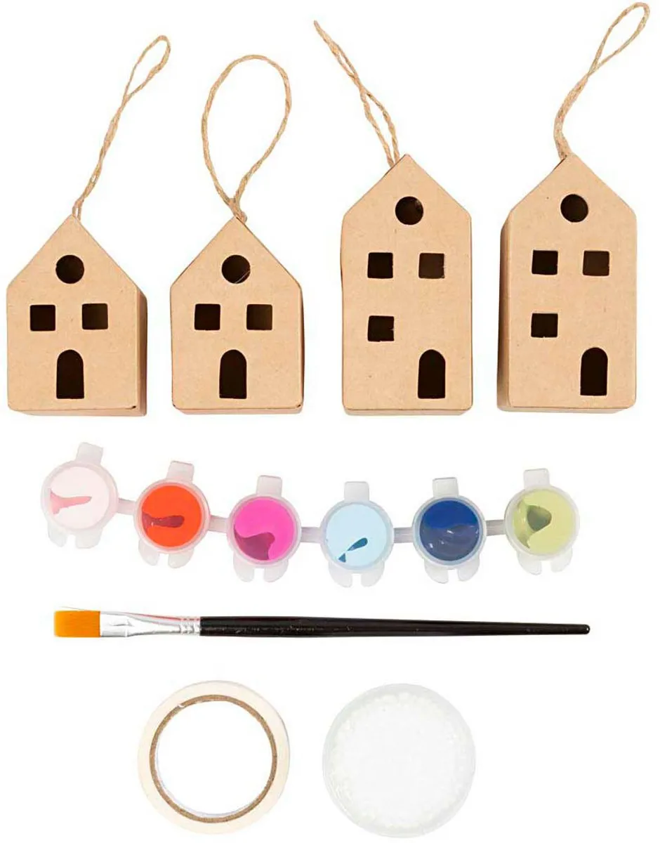 Creativ Company Mini Hobbyset Decoratie Huizen Multicolor