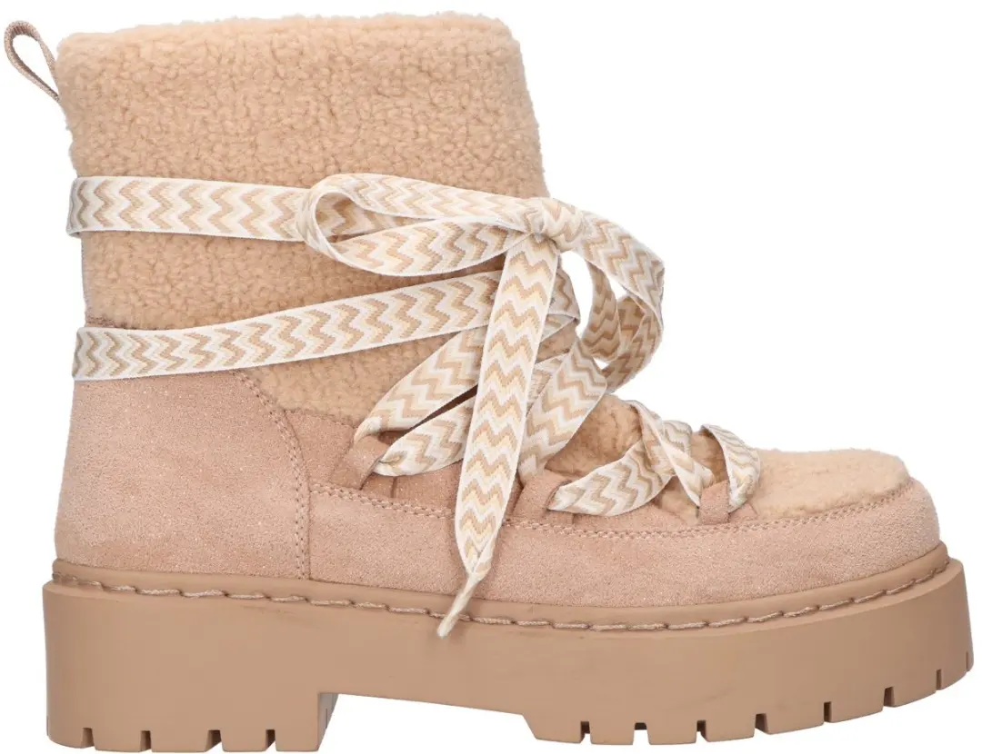 La Strada Snowboot Beige Textiel
