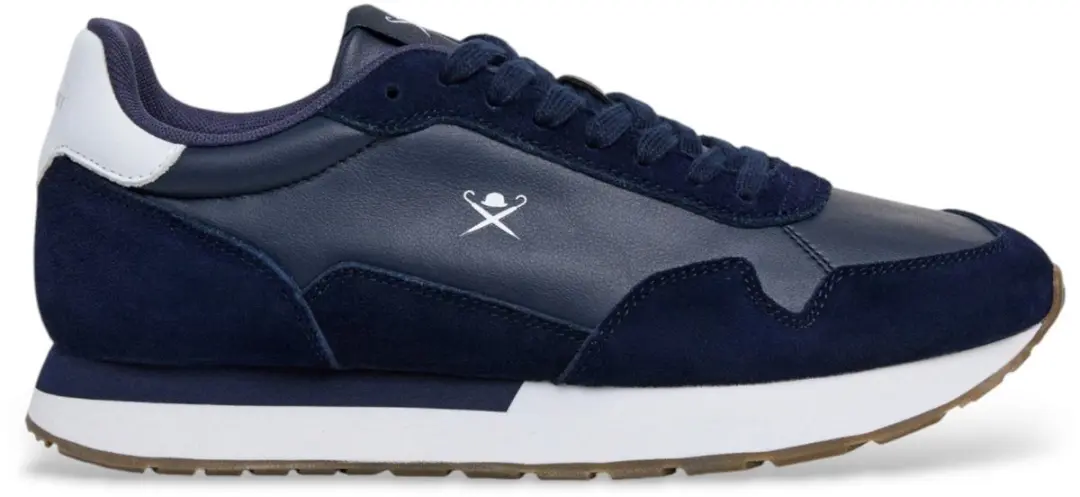 Hackett London Vector effen leren sneakers