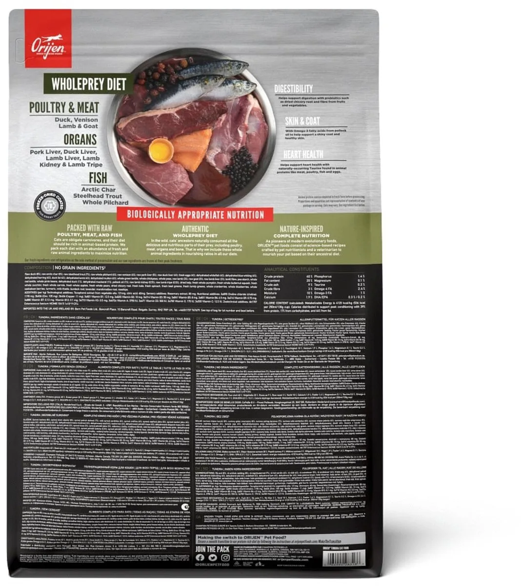 Orijen Whole Prey Tundra Kat Geit & Zwijn - 1.8 kg