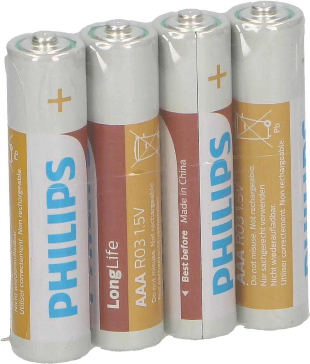 Philips LongLife Batterij AAA - 4 Stuks