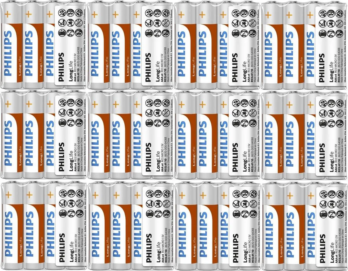 Philips LongLife Batterij AAA - 4 Stuks