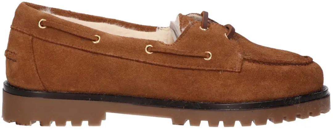 La Strada Mocassin Met Bont Camel Suede