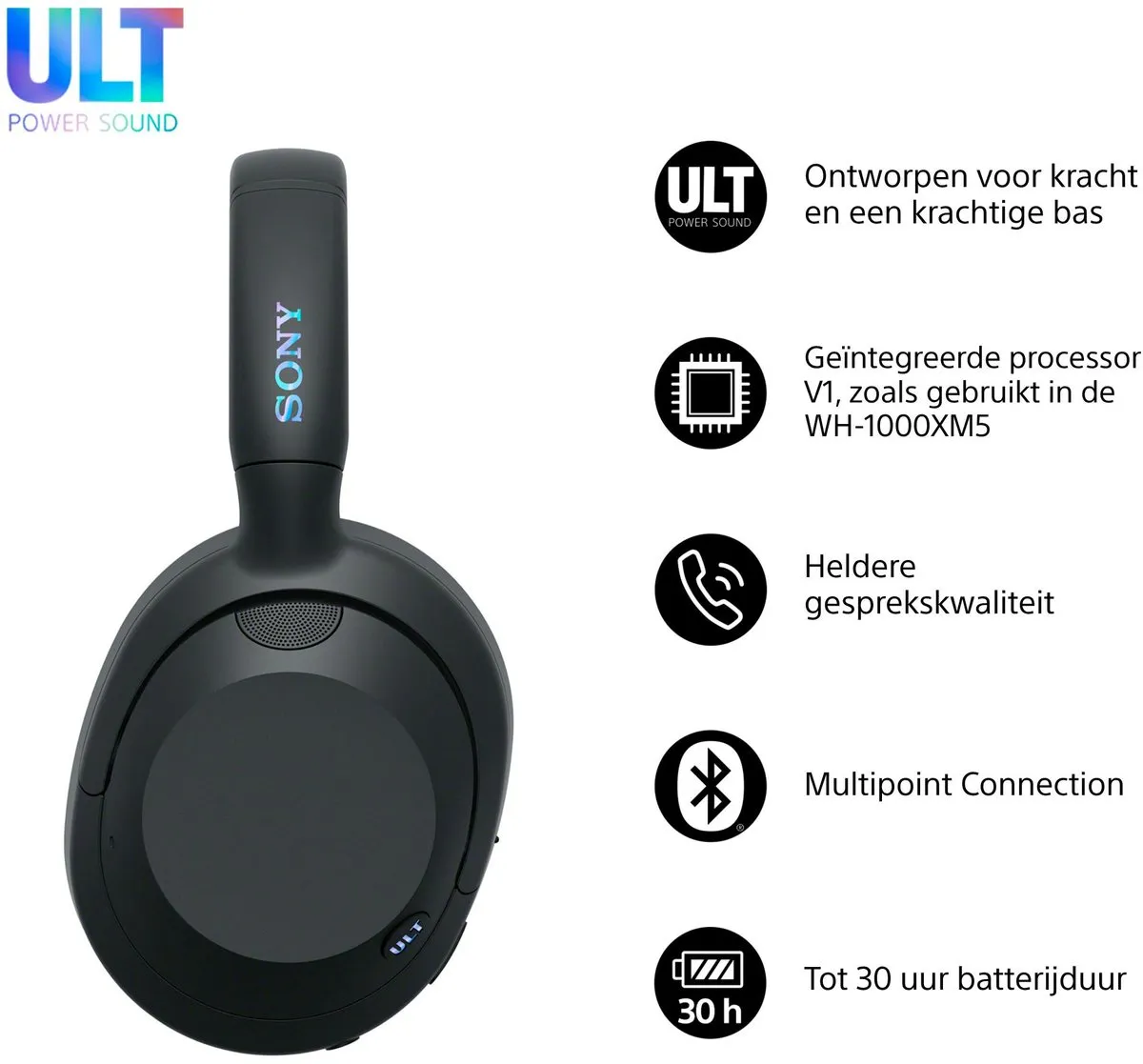 Sony ULT Wear WHULT900NB.CE7 Noise Cancelling Koptelefoon - Zwart - afbeelding 6 van 6