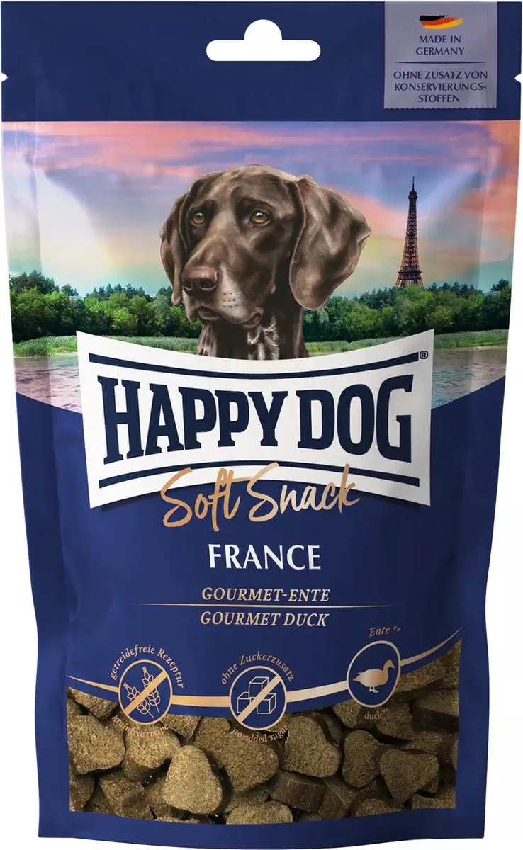 Happy Dog Frankrijk Gourmet Eend Zachte Snack 10x100g