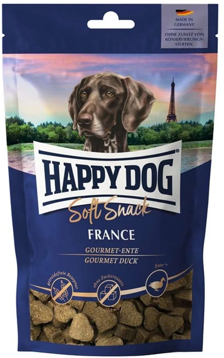 Happy Dog Frankrijk Gourmet Eend Zachte Snack 10x100g