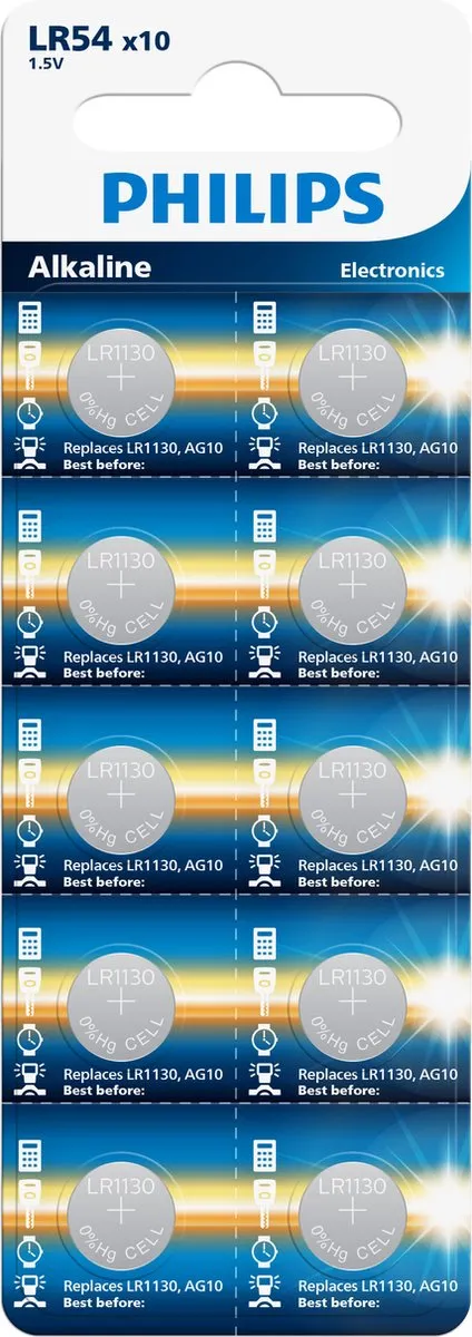 Philips AG10 Knoopcelbatterij 1.5V