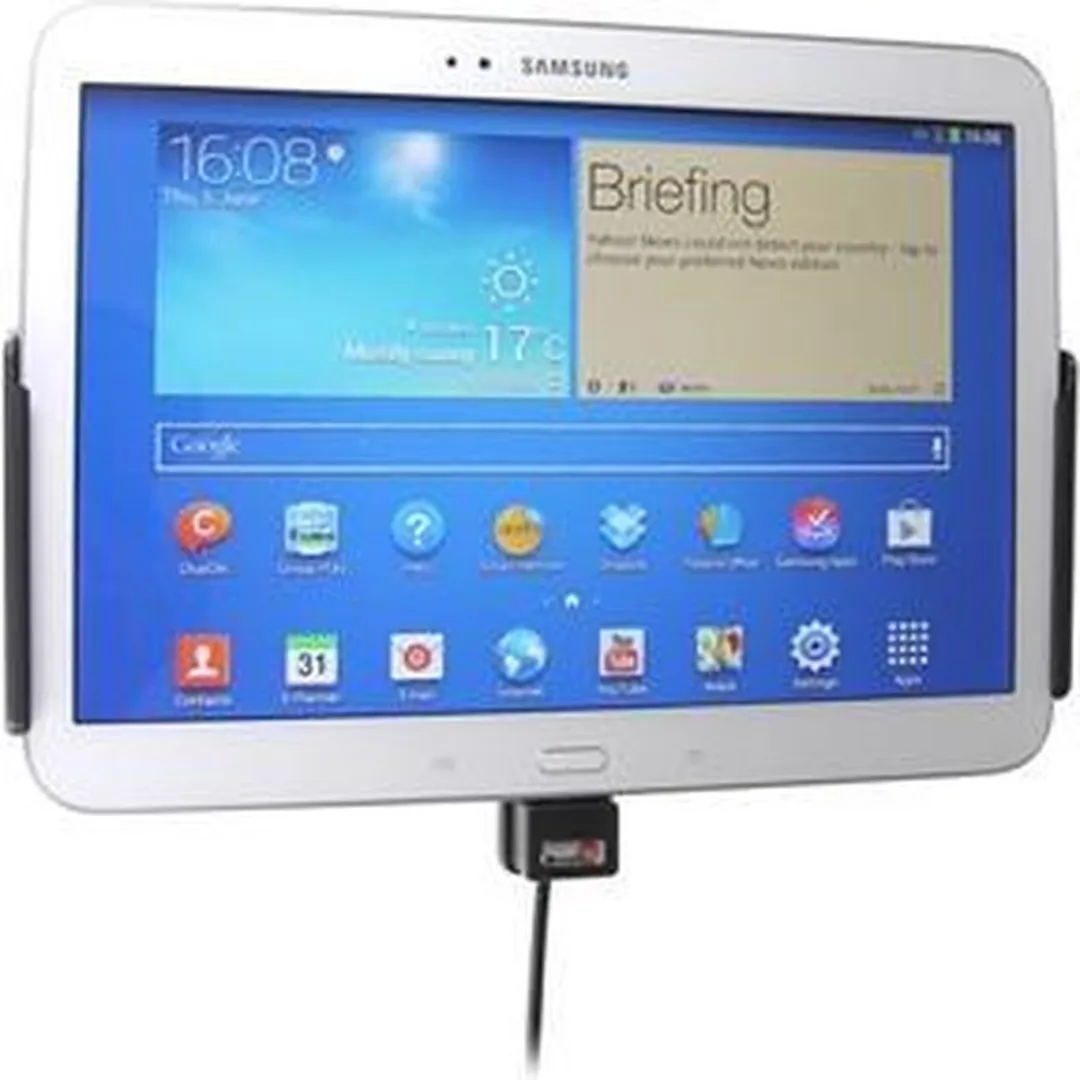 Brodit Actieve Houder Autolader Samsung Galaxy Tab 3 10.1 - Zwart