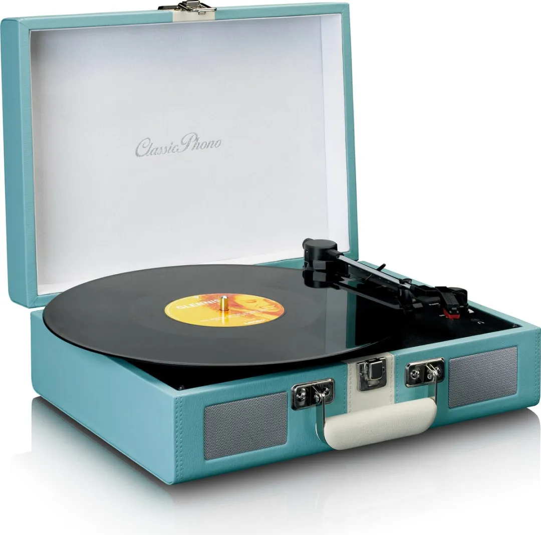 Lenco Classic Phono Retro TT-110BUWH Platenspeler - Blauw Wit