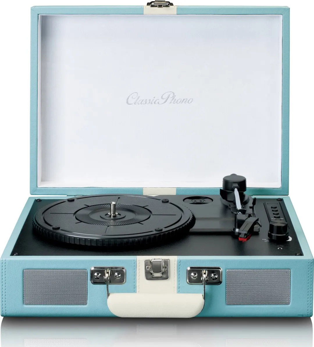 Lenco Classic Phono Retro TT-110BUWH Platenspeler - Blauw Wit