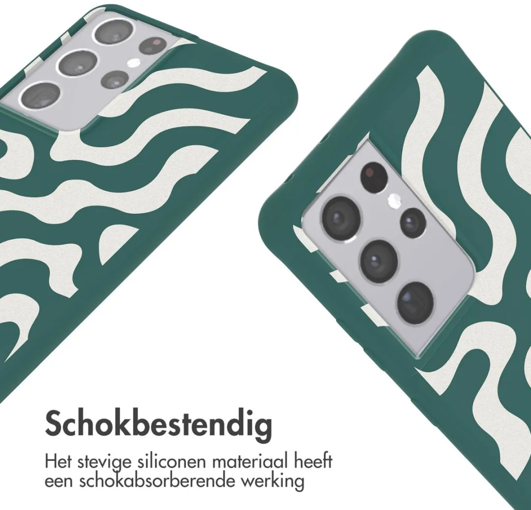 Imoshion Hoesje Samsung Galaxy S21 Ultra - Petrol Green Groovy