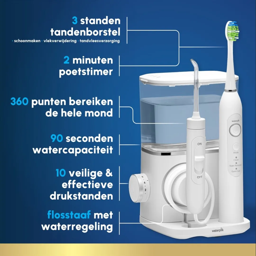 Waterpik Sensonic CC-04 Waterflosser & Tandenborstel - 3 Snelheden - Wit