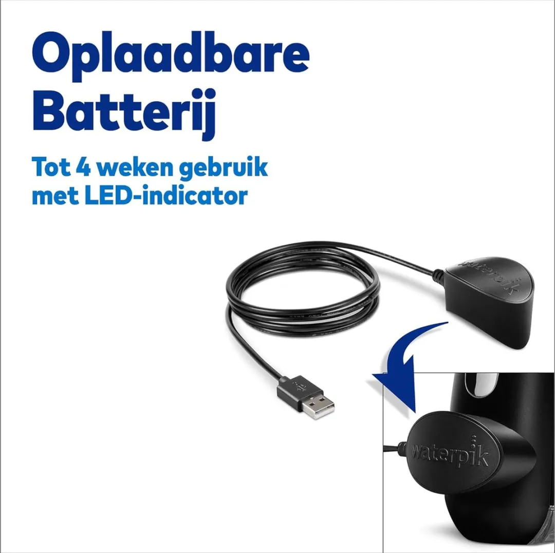 Waterpik WP-582 Draadloze Waterflosser - 200ml - 3 Snelheden - Zwart