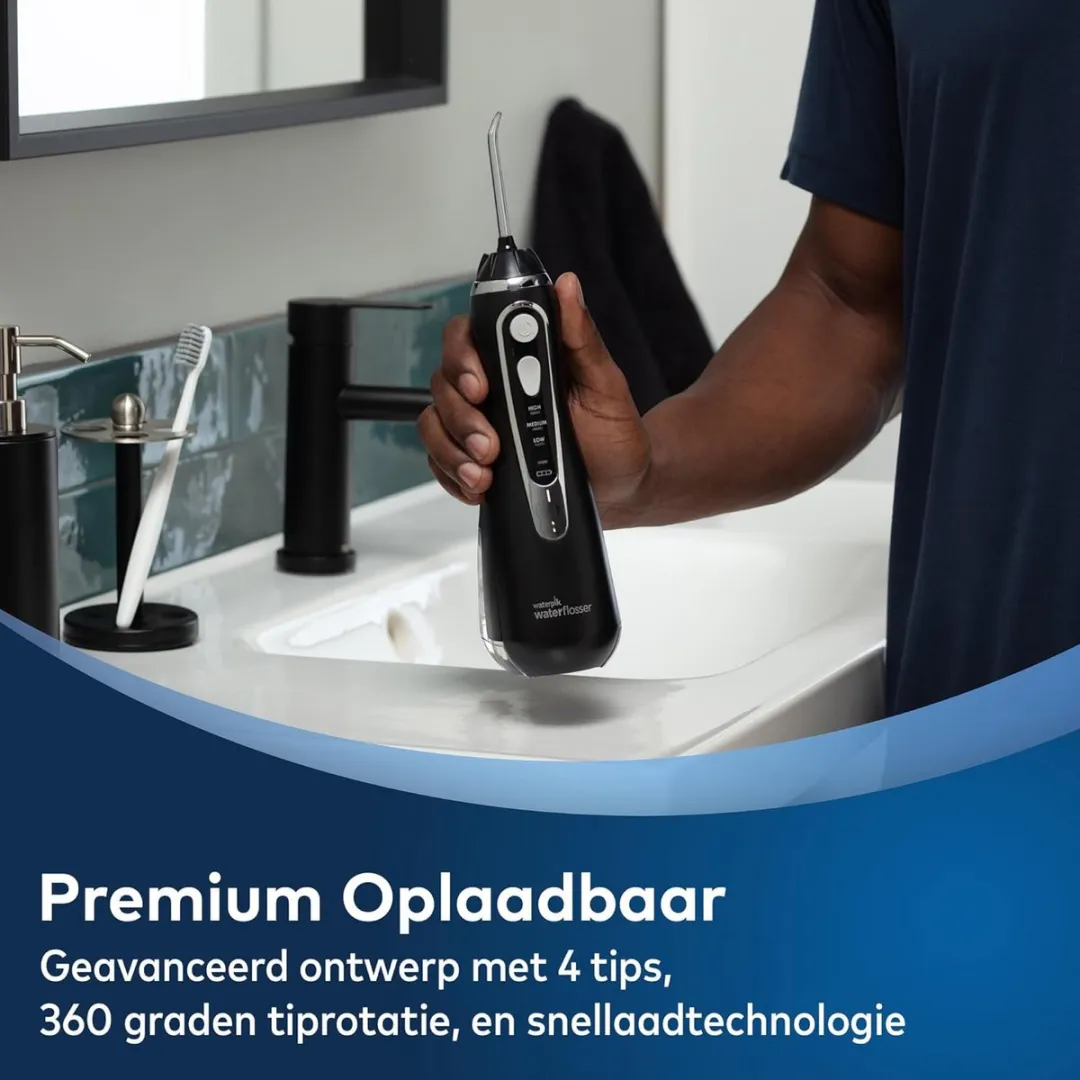 Waterpik WP-582 Draadloze Waterflosser - 200ml - 3 Snelheden - Zwart