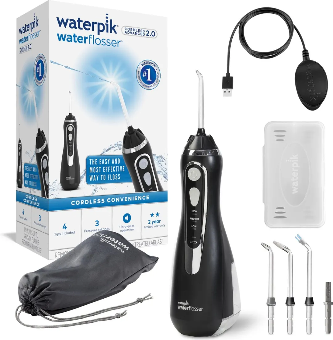 Waterpik WP-582 Draadloze Waterflosser - 200ml - 3 Snelheden - Zwart