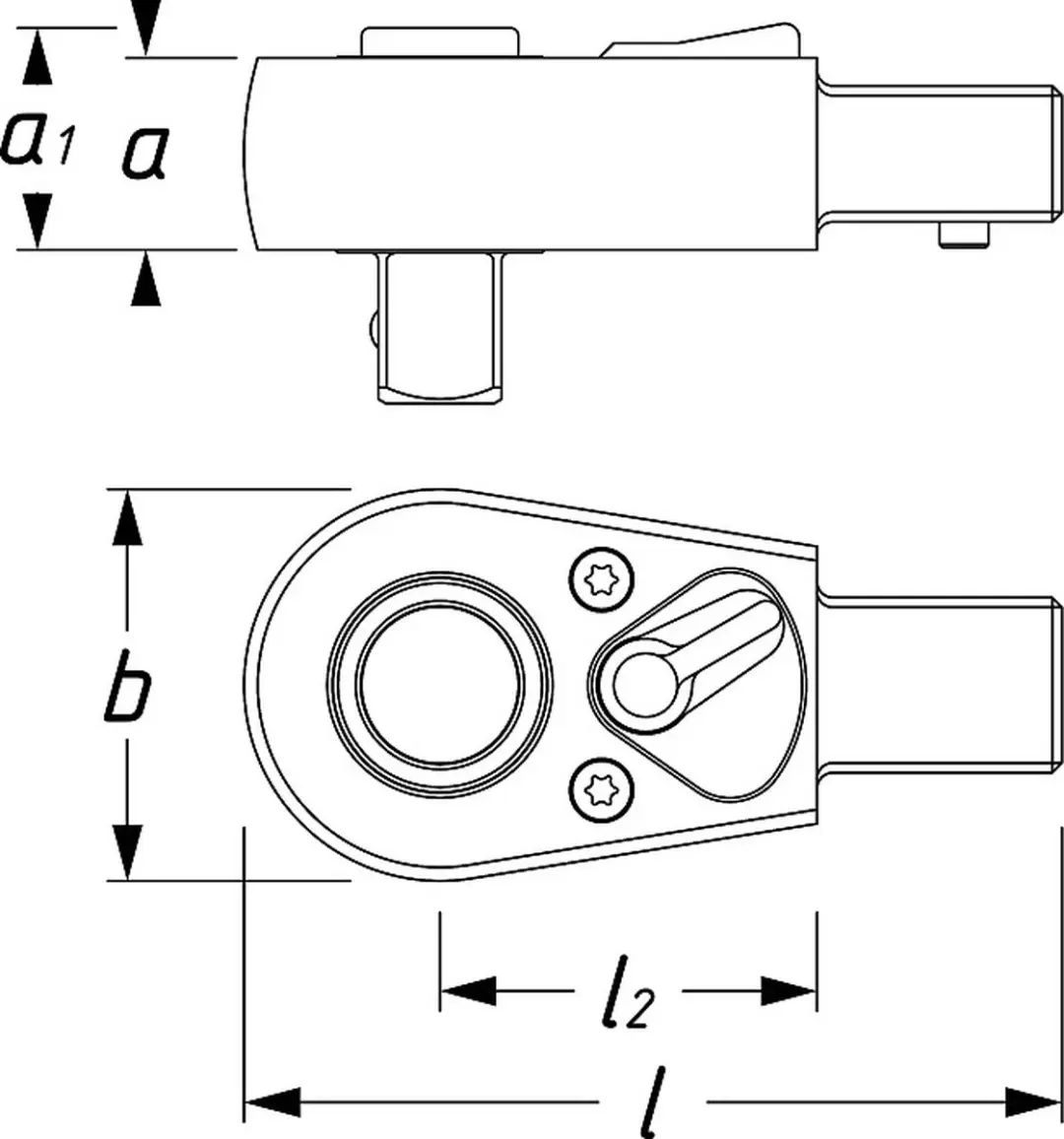 Hazet 6404-1S Omkeerbare Insteekratel 1/2 inch - afbeelding 3 van 3