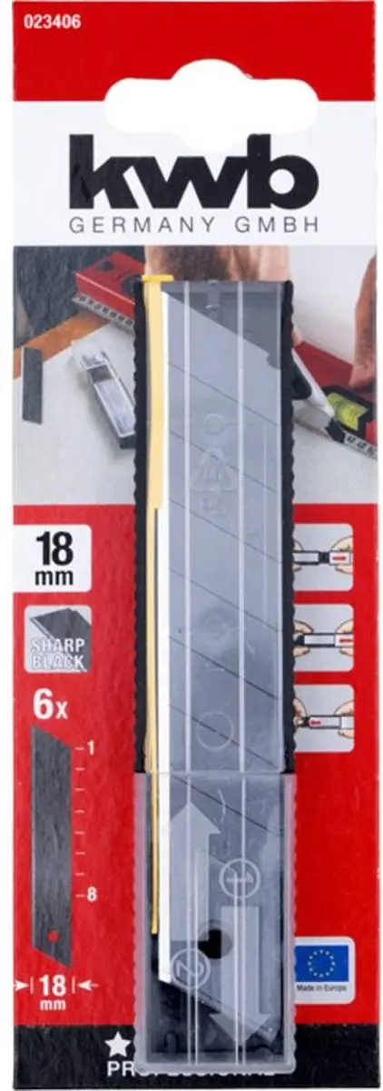 KWB Afbreekmesjes 18 mm Carbonstaal - 6 stuks - afbeelding 4 van 4