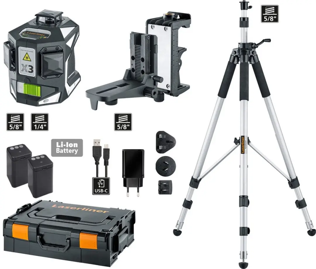 Laserliner X3-Laser Pro 036.800S1 Kruislijnlaser Set