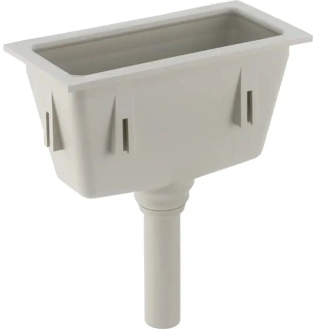 Geberit trechter rechthoekig: d=50mm, kiezelgrijs, 352389081