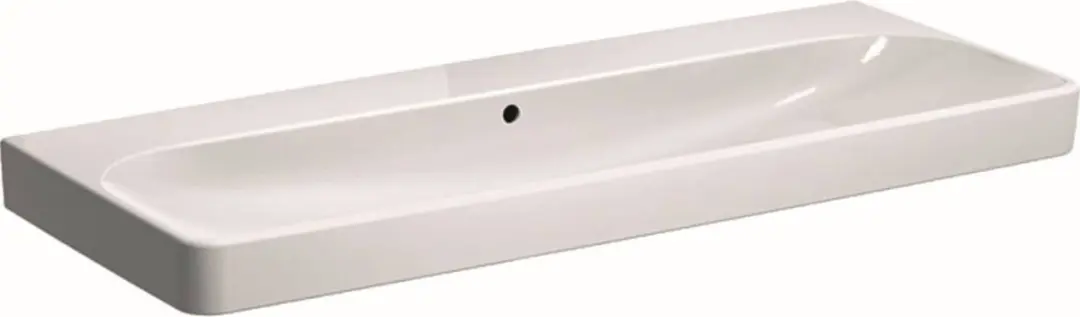 Geberit Smyle Square wastafel zonder kraangat met overloop 120x48x16.5cm wit