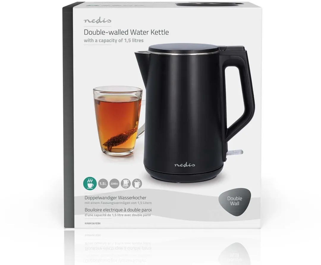 Nedis KAWK361EBK Waterkoker 1,5L - 1200W - Zwart