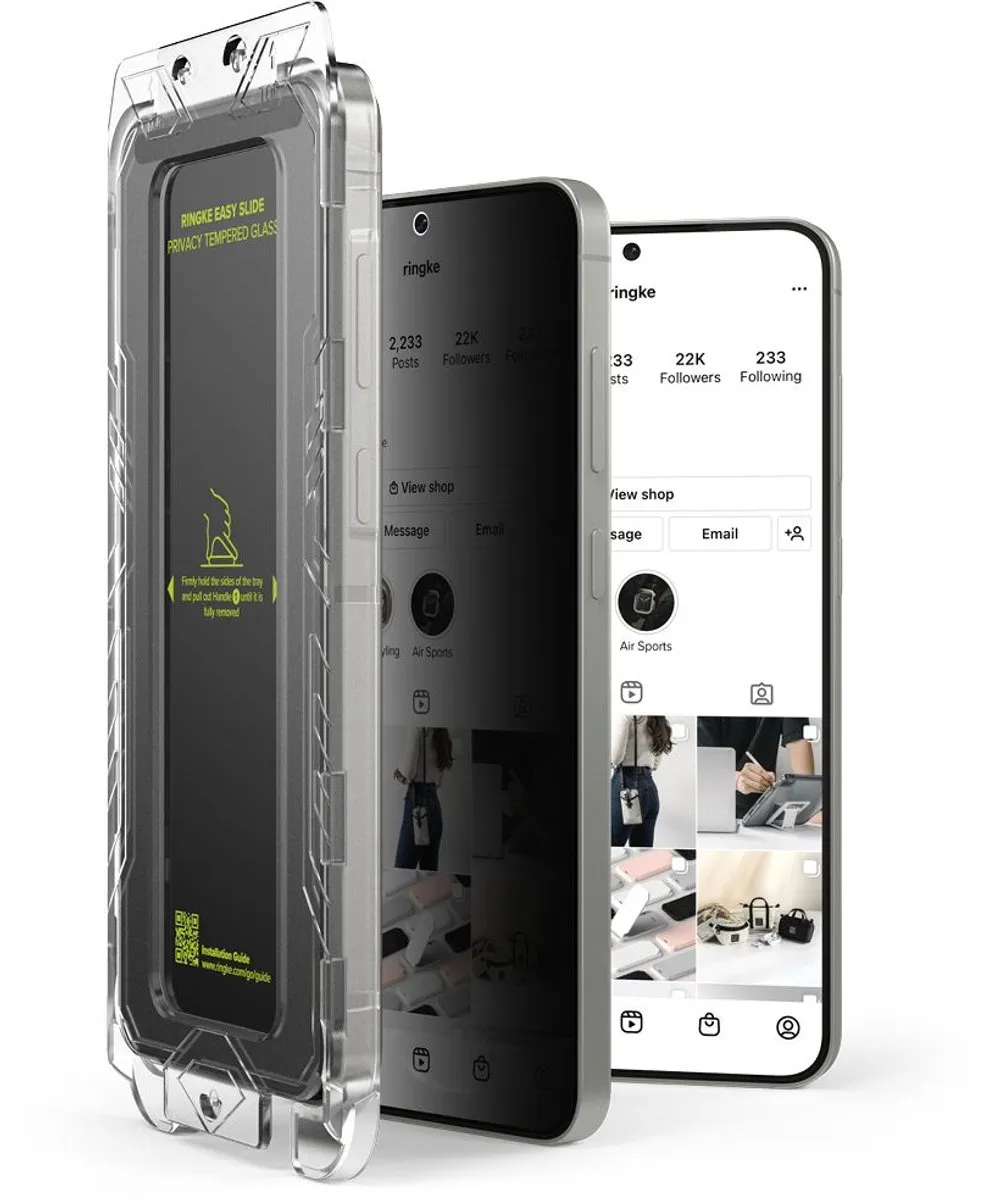 Ringke Easy Slide Privacyglas Samsung Galaxy S24/S25 - 2 Stuks
