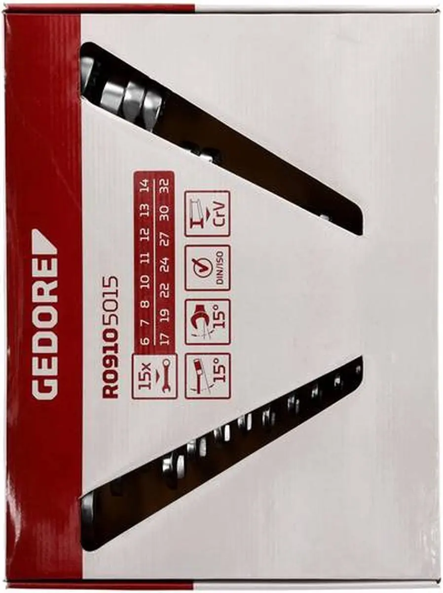 Gedore RED 3300993 Ringsteeksleutelset - 15-delig metrisch - afbeelding 4 van 6