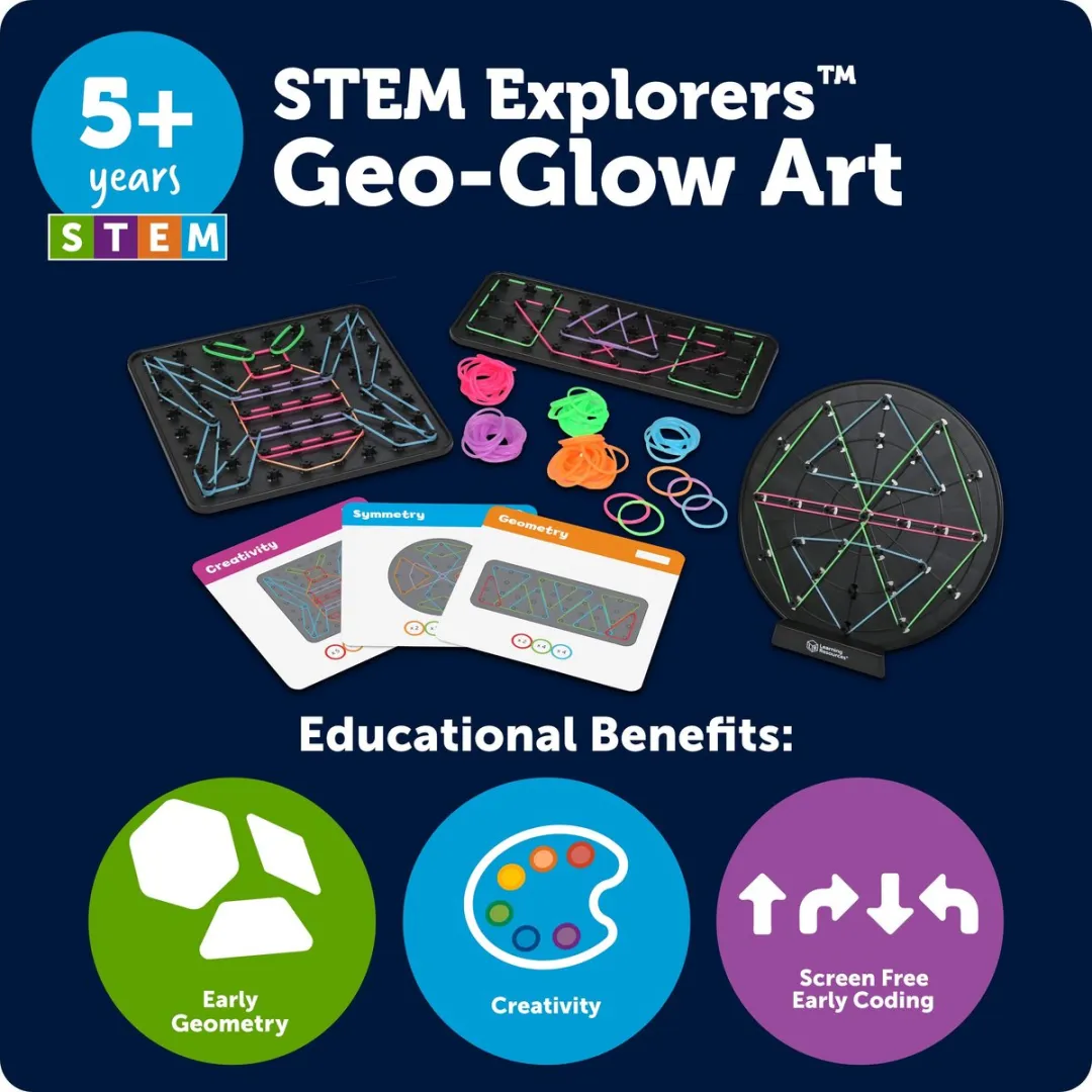 Learning Resources STEM Explorers GEO Glow Boards LER9466 - Lichtgevend Geobord Set