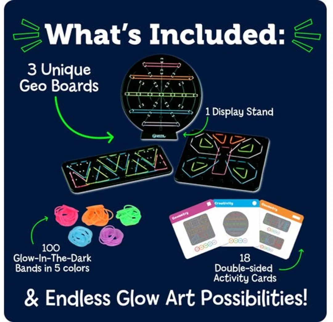 Learning Resources STEM Explorers GEO Glow Boards LER9466 - Lichtgevend Geobord Set