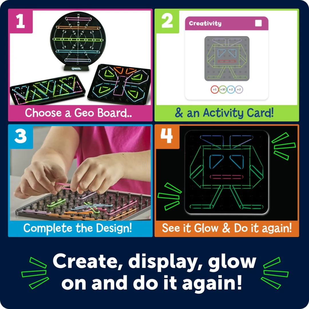 Learning Resources STEM Explorers GEO Glow Boards LER9466 - Lichtgevend Geobord Set