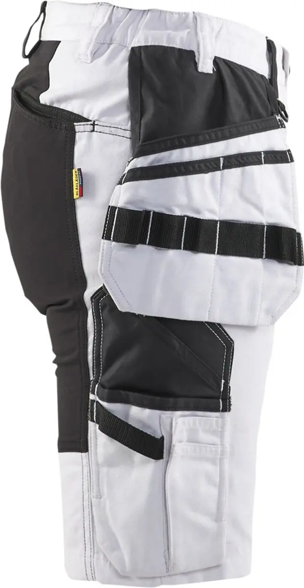 Blåkläder 7171 Dames Schildersshort met Stretch - Wit/Zwart - afbeelding 2 van 3