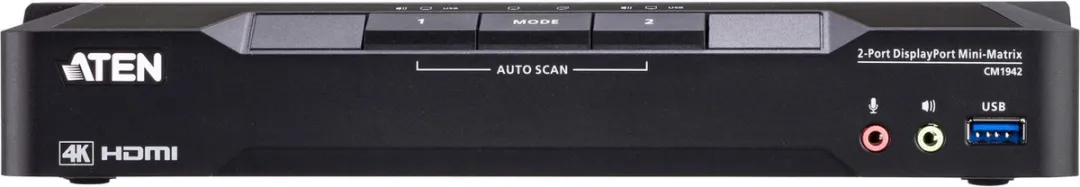 Aten CM1942 2-poorts 4K DP Dual Display Mini Matrix KVM