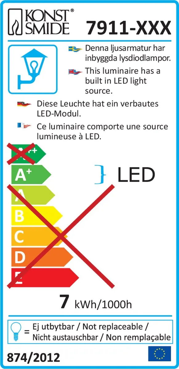 Konstsmide Imola LED Wandspot 2x3W - 3000K - Grijs