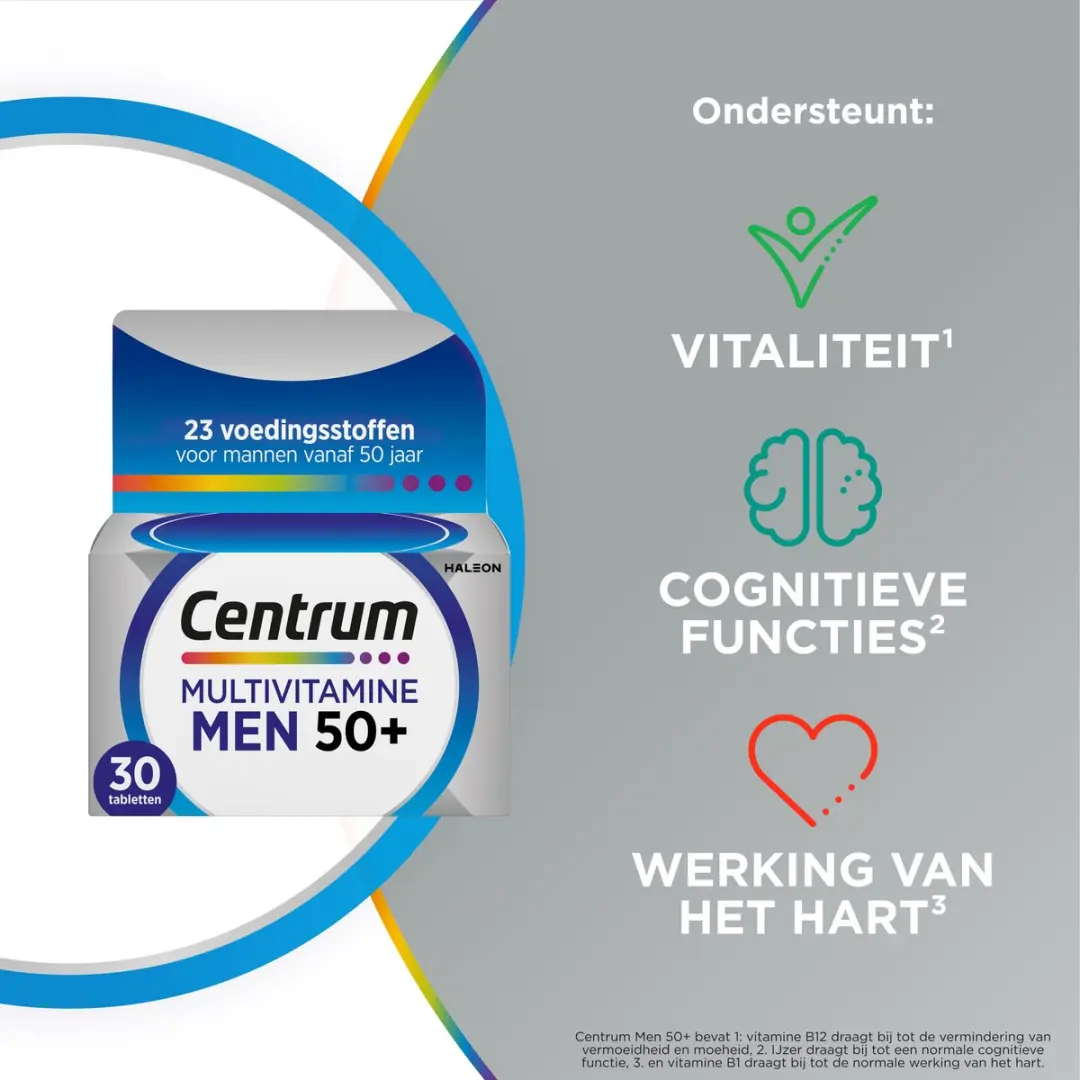 Centrum Men 50+ Multivitaminen - 30 tabletten - afbeelding 4 van 6