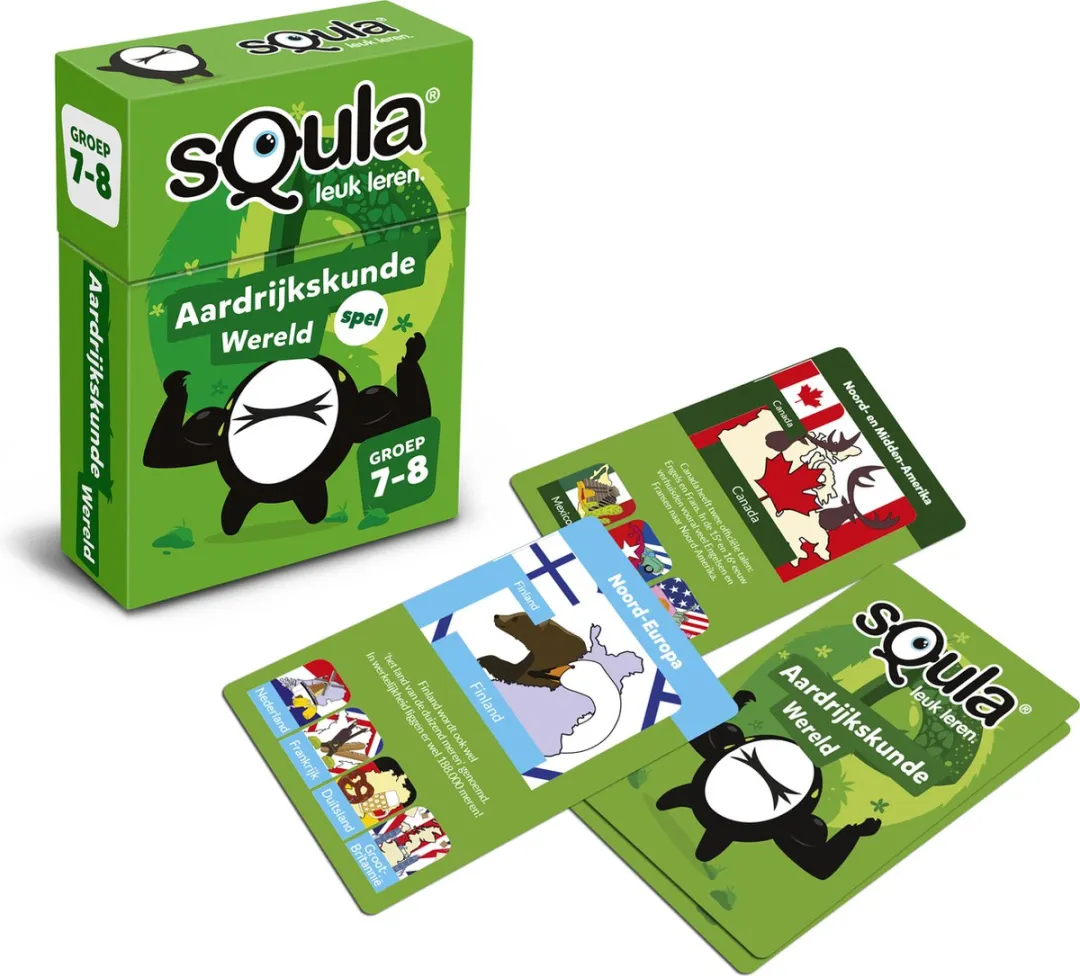 Identity Games sQula Aardrijkskunde Wereld Groep 7-8 Kaartspel - 2-4 Spelers