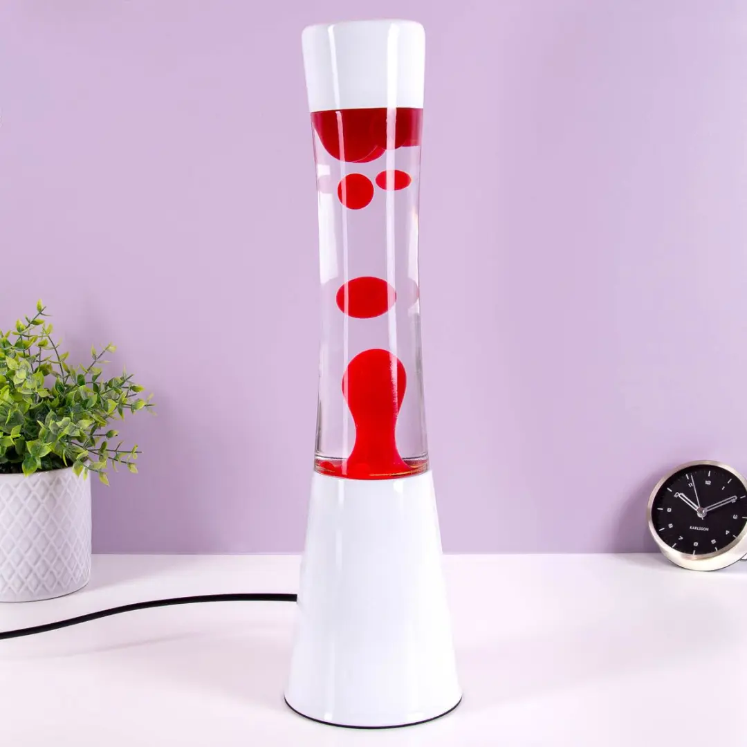 Lavalamp wit met rode lava van Fisura
