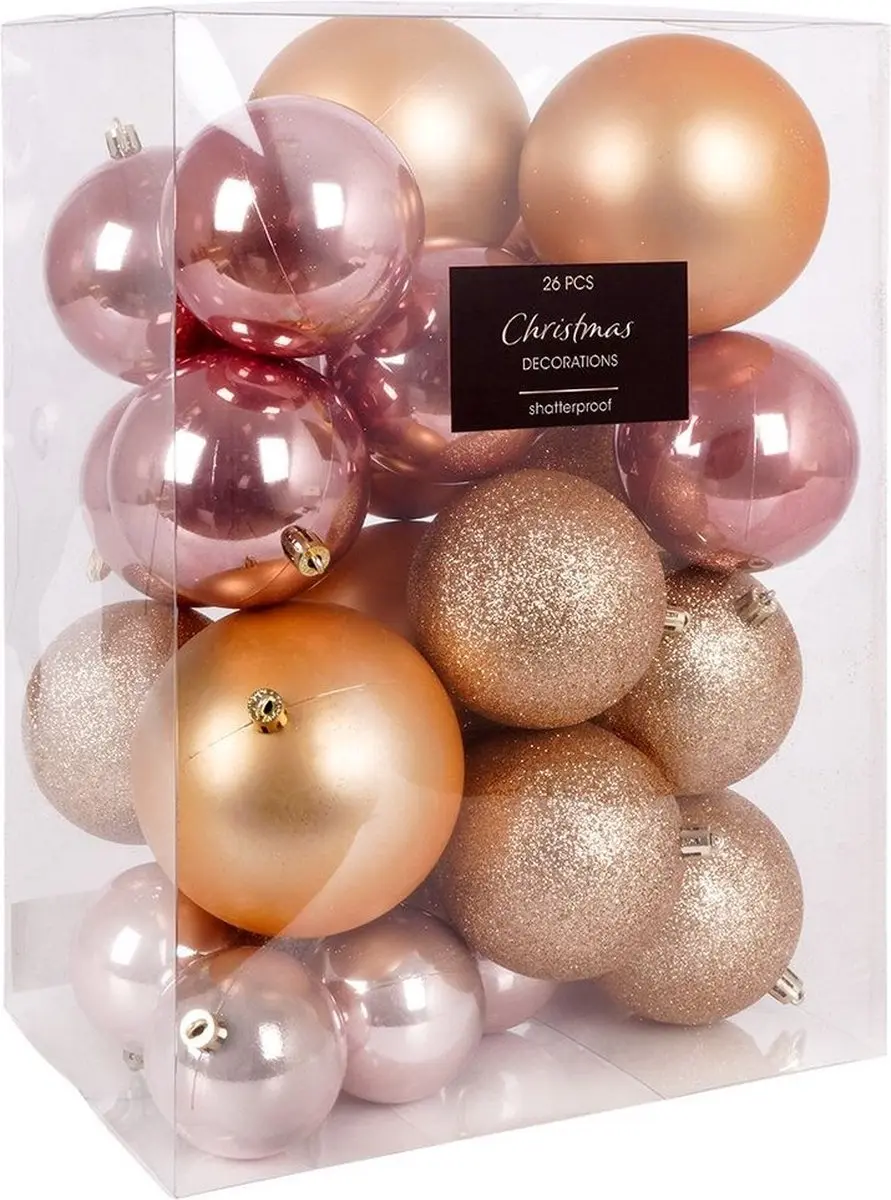 Koopman Kerstballen Onbreekbaar - Roze - 26 stuks - afbeelding 3 van 6