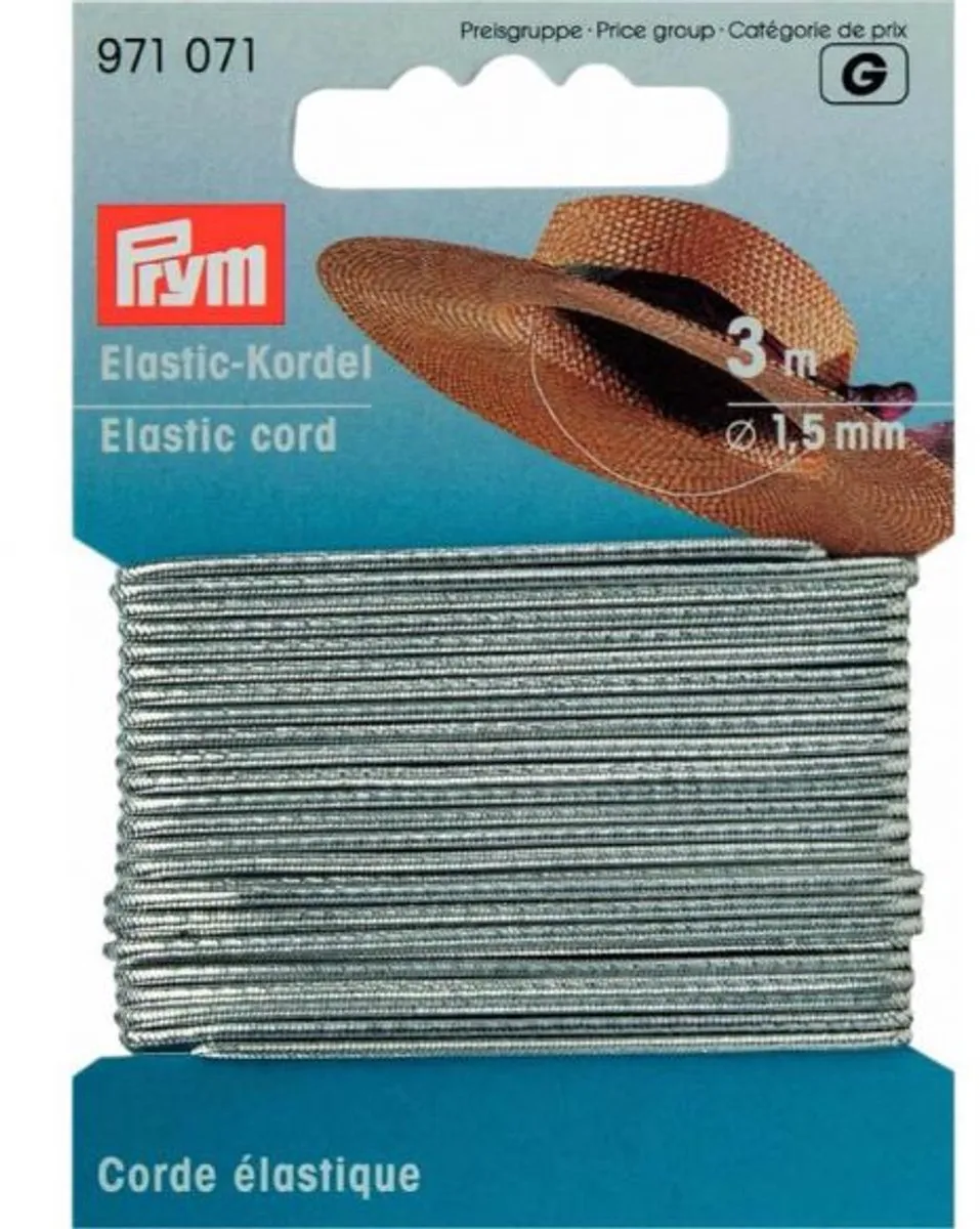Prym Elastisch Koord 1,5mm - Zilverkleur - 1 Stuk