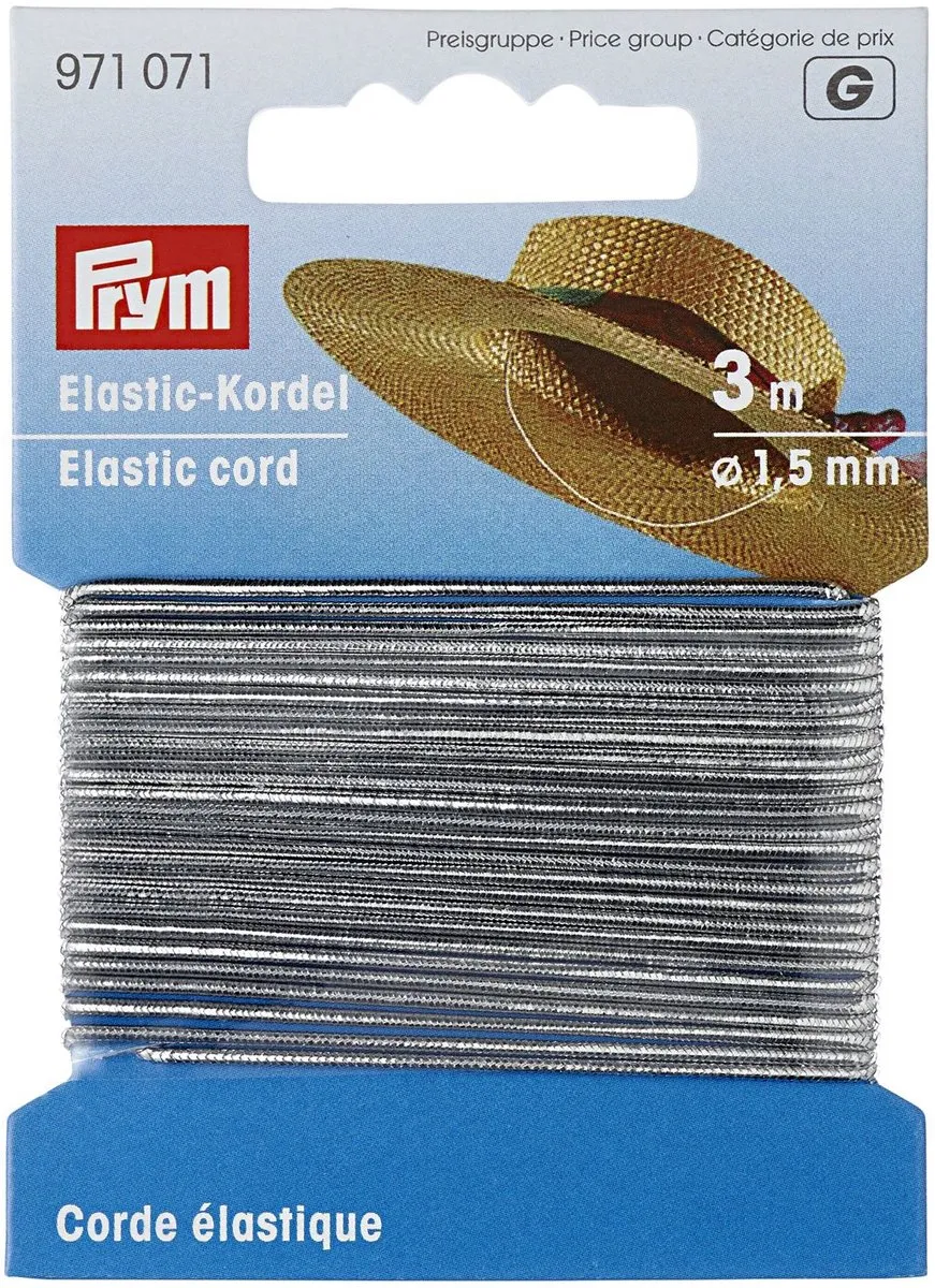 Prym Elastisch Koord 1,5mm - Zilverkleur - 1 Stuk