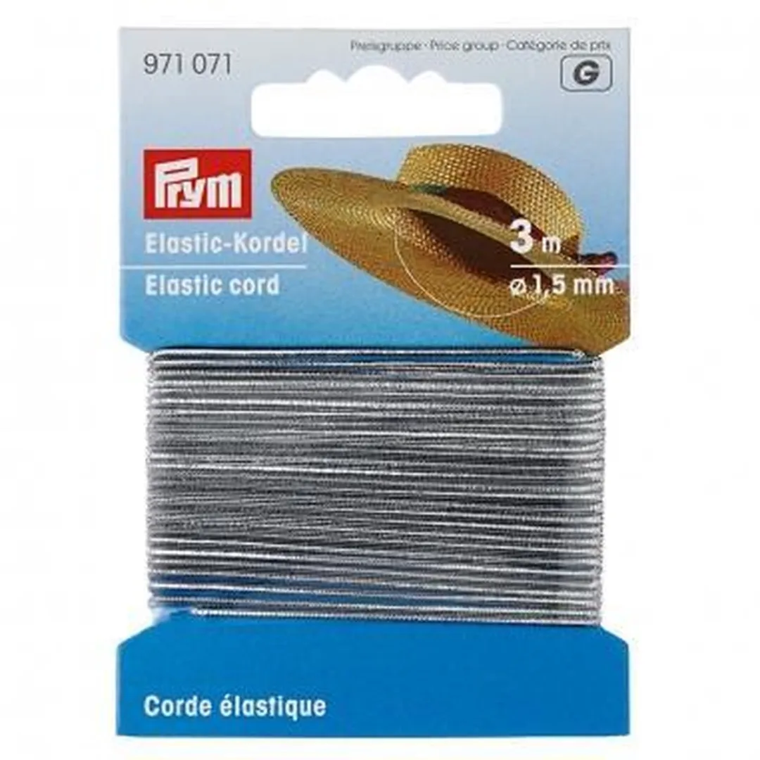 Prym Elastisch Koord 1,5mm - Zilverkleur - 1 Stuk