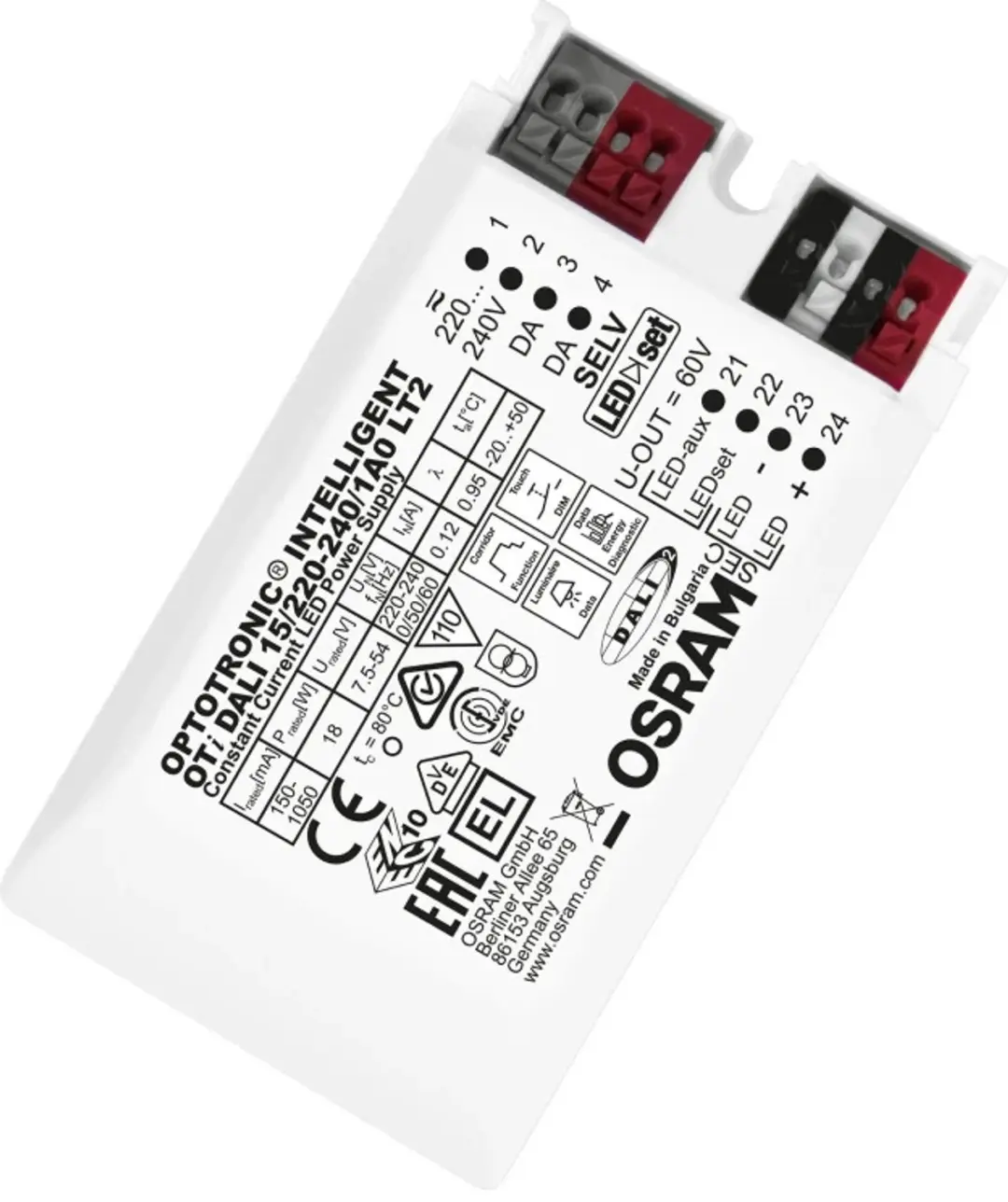 Osram OPTOTRONIC LED Driver DALI LT2 15/220…240/1A0